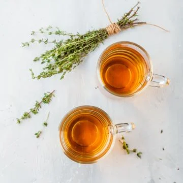 Thyme herbal tea Stock Photos