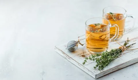 Thyme herbal tea Stock Photos