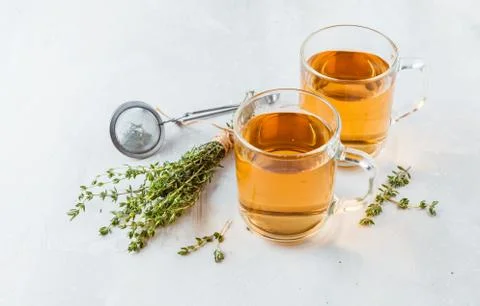 Thyme herbal tea Stock Photos