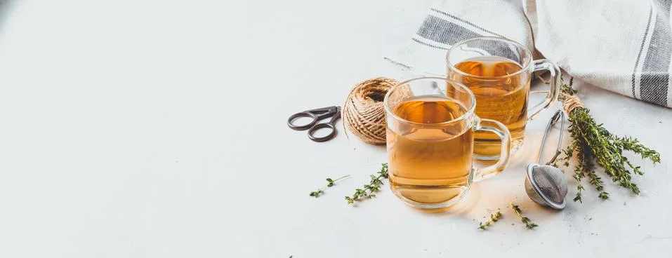 Thyme herbal tea Stock Photos