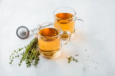 Thyme herbal tea Stock Photos