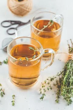 Thyme herbal tea Stock Photos