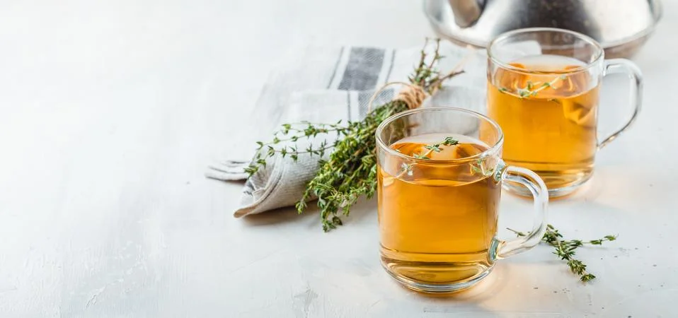 Thyme herbal tea Stock Photos