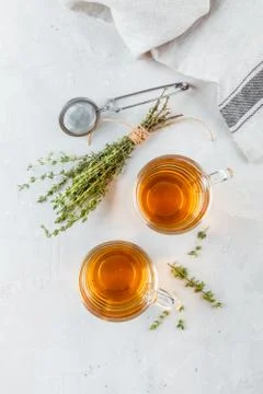 Thyme herbal tea Stock Photos