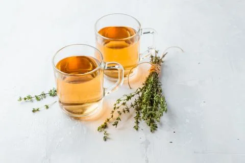 Thyme herbal tea Stock Photos
