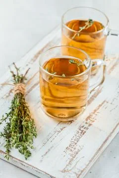 Thyme herbal tea Stock Photos