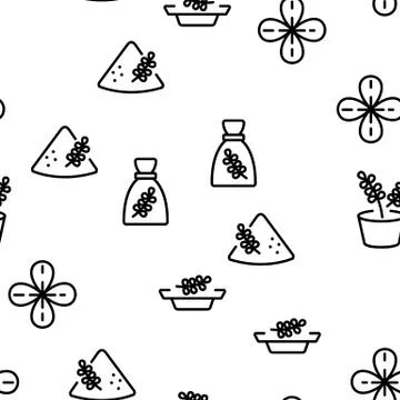 Thyme Plant Product Vector Seamless Pattern Illustrazione stock