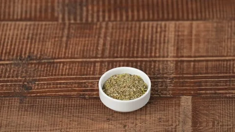 Thyme on wood background Stock Footage 183565994