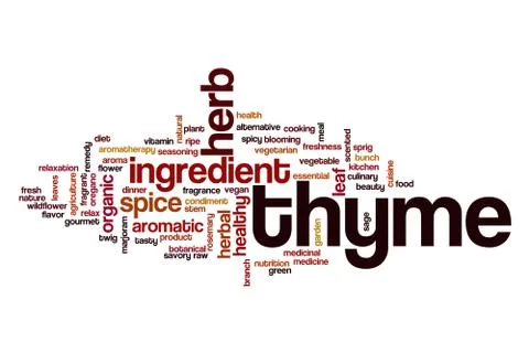 Thyme word cloud Stock Illustration