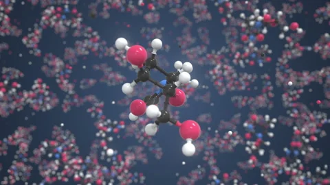Thymidine molecule, isolated molecular model. Looping 3D animation or motion Stock Footage 164356168