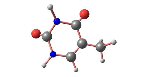 Thymine molecular structure isolated on white Stock Illustration