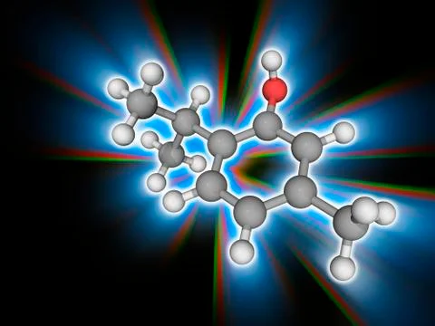 Thymol organic compound molecule Stock Illustration