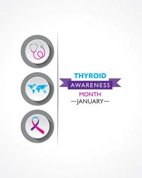 Thyroid Awareness Month observed in January Stock Illustration