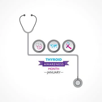 Thyroid Awareness Month observed in January Stock Illustration