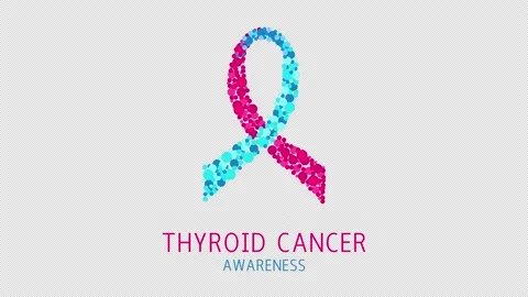Thyroid awareness ribbon animation Stock Footage 141139555
