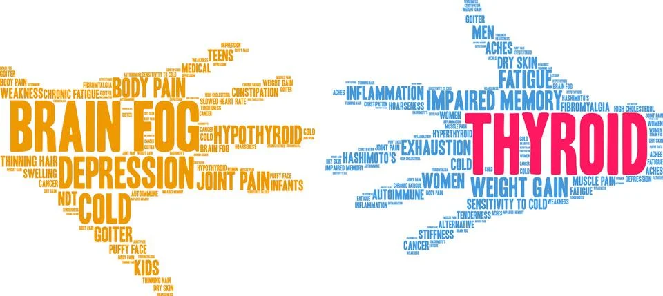 Thyroid Brain Word Cloud Stock Illustration