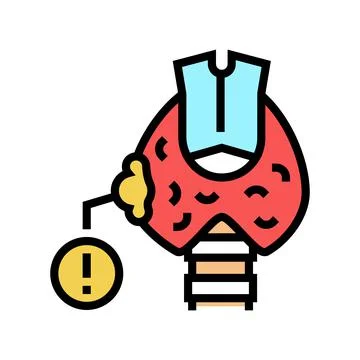 Thyroid cancer color icon vector illustration Stock Illustration