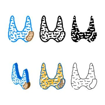 Thyroid cancer color multistyle icon vector Stock Illustration