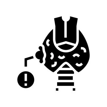 Thyroid cancer glyph icon vector illustration Stock Illustration