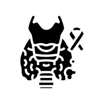 Thyroid cancer glyph icon vector illustration Stock Illustration