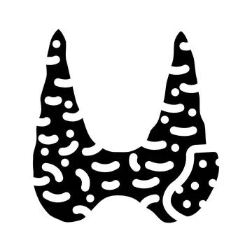 Thyroid cancer glyph icon vector illustration Stock Illustration