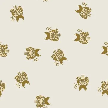 Thyroid cancer glyph seamless pattern Stock Illustration