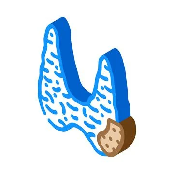 Thyroid cancer isometric icon vector illustration Stock Illustration