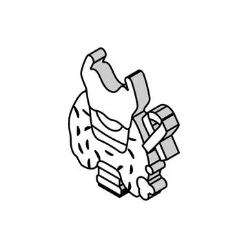 Thyroid cancer isometric icon vector illustration Stock Illustration
