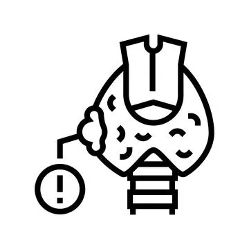 Thyroid cancer line icon vector illustration Stock Illustration