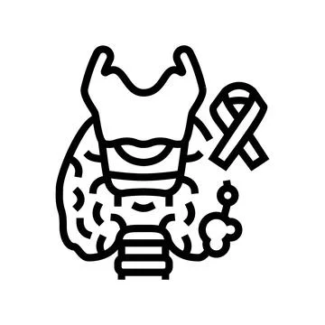 Thyroid cancer line icon vector illustration Stock Illustration