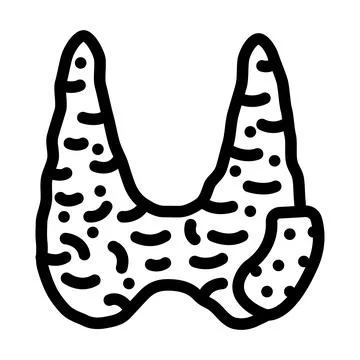 Thyroid cancer line icon vector illustration Stock Illustration
