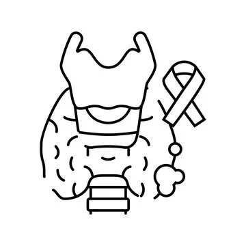 Thyroid cancer line icon vector illustration Stock Illustration