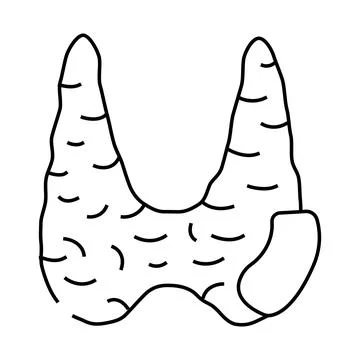 Thyroid cancer line icon vector illustration Stock Illustration
