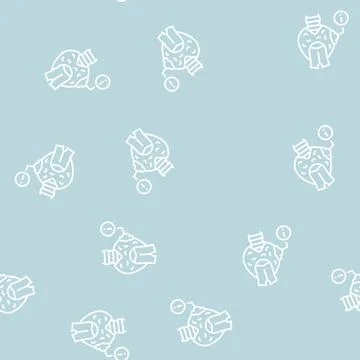 Thyroid cancer line seamless pattern Illustrazione stock