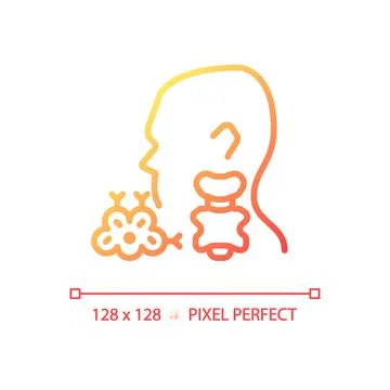 Thyroid cancer pixel perfect gradient linear vector icon Stock Illustration