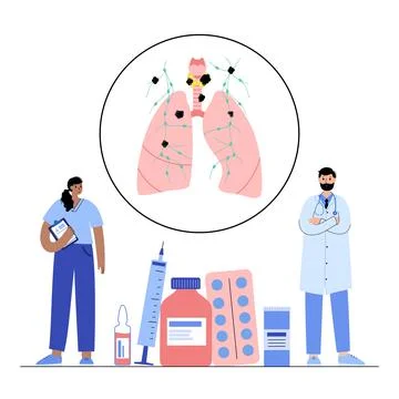 Thyroid cancer stages Stock Illustration