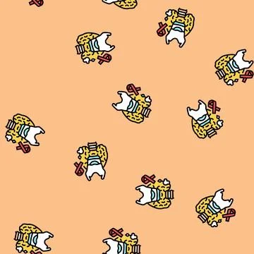 Thyroid cancer vector seamless pattern Stock Illustration