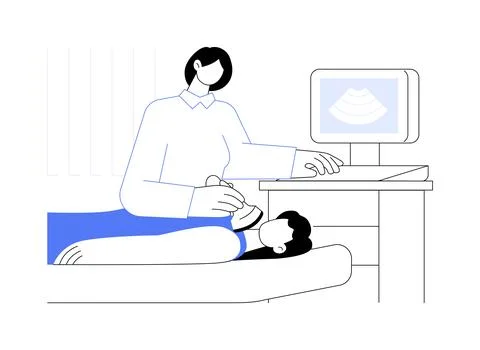 Thyroid check up abstract concept vector illustration. Stock Illustration