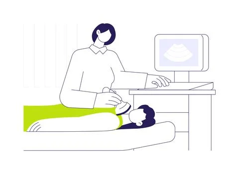 Thyroid check up abstract concept vector illustration. Illustrazione stock