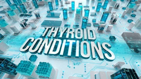 Thyroid Conditions with medical digital technology concept Stock Footage 107400942