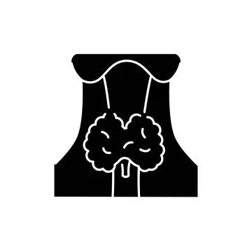 Thyroid disorder color line icon. Human diseases. Stock Illustration