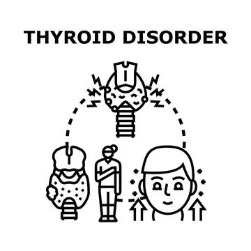 Thyroid disorder concept with hormonal imbalance symptoms Illustration