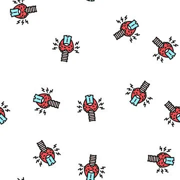 Thyroid disorder disease vector seamless pattern Stock Illustration