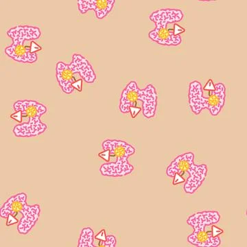 Thyroid disorders woman disease vector seamless pattern Stock Illustration