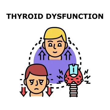 Thyroid dysfunction condition affecting health and hormone levels Stock Illustration