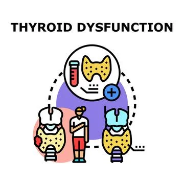 Thyroid dysfunction creating health problems and requiring diagnosis 스톡 일러스트