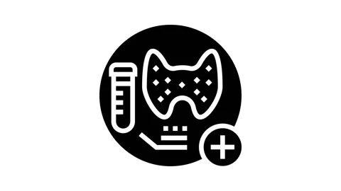 Thyroid function tests health check glyph icon animation Video stock 224840684