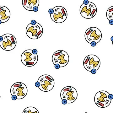 Thyroid function tests health check vector seamless pattern Stock Illustration