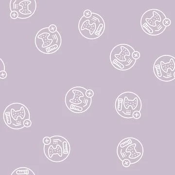 Thyroid function tests health check line seamless pattern Stock Illustration