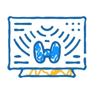 Thyroid gland diagnostic icon doodle illustration Stock Illustration